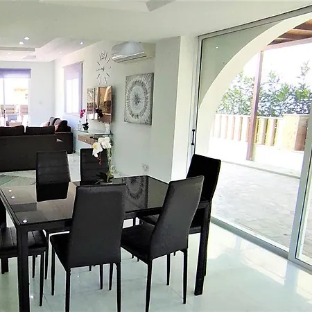 Villa Beach And Pool With Deck, Outdoor Furniture And Stone Bbq