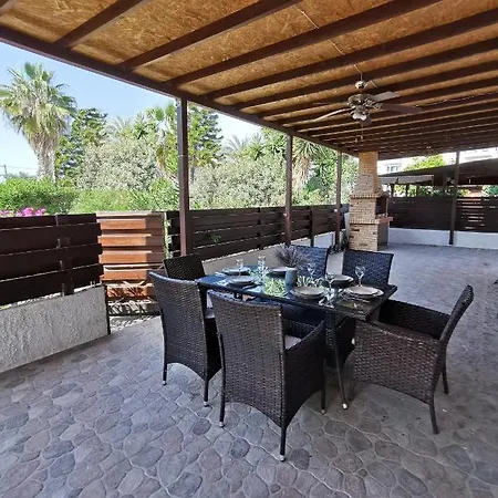 Beach And Pool With Deck, Outdoor Furniture And Stone Bbq Villa
