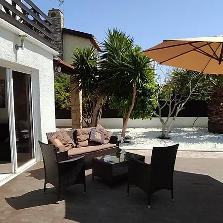 Villa Beach And Pool With Deck, Outdoor Furniture And Stone Bbq Oroklini