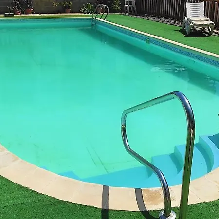 Beach And Pool With Deck, Outdoor Furniture And Stone Bbq * Voroklini