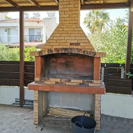 Beach And Pool With Deck, Outdoor Furniture And Stone Bbq *